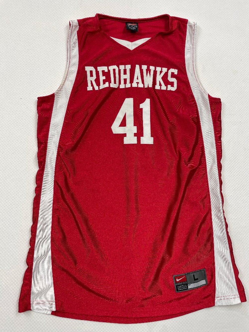 Vintage Nike Miami Redhawks Stitched Basketball Jersey Red Men’s L